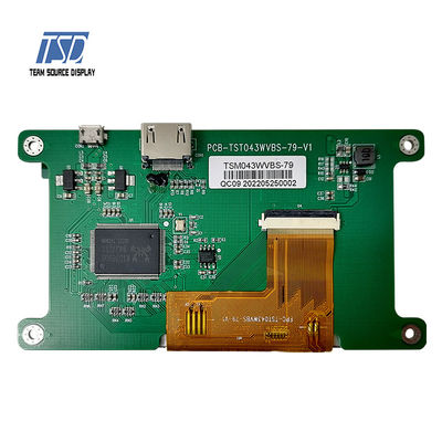 HDMI 인터페이스 800x480 결의안 TFT LCD 디스플레이 4.3 인치 ST7262E43